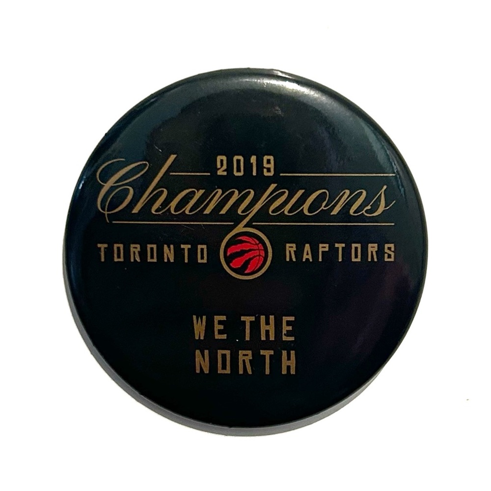 NBA Basketball Toronto Raptors 2019 Champions Button Pin We The North Black Red